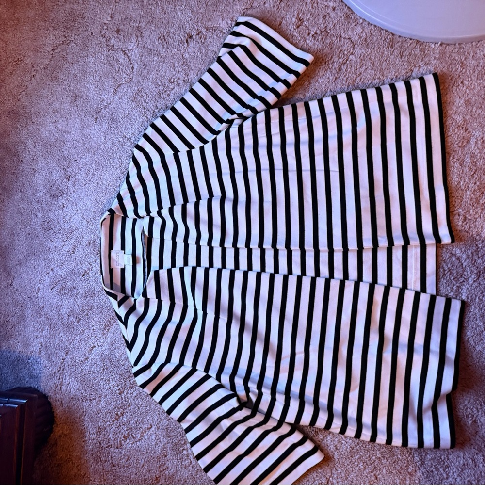 Chico's Monochrome Striped Cardigan